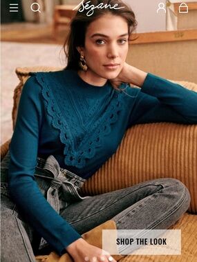 Sezane Charline Jumper in Cerulean Blue size small